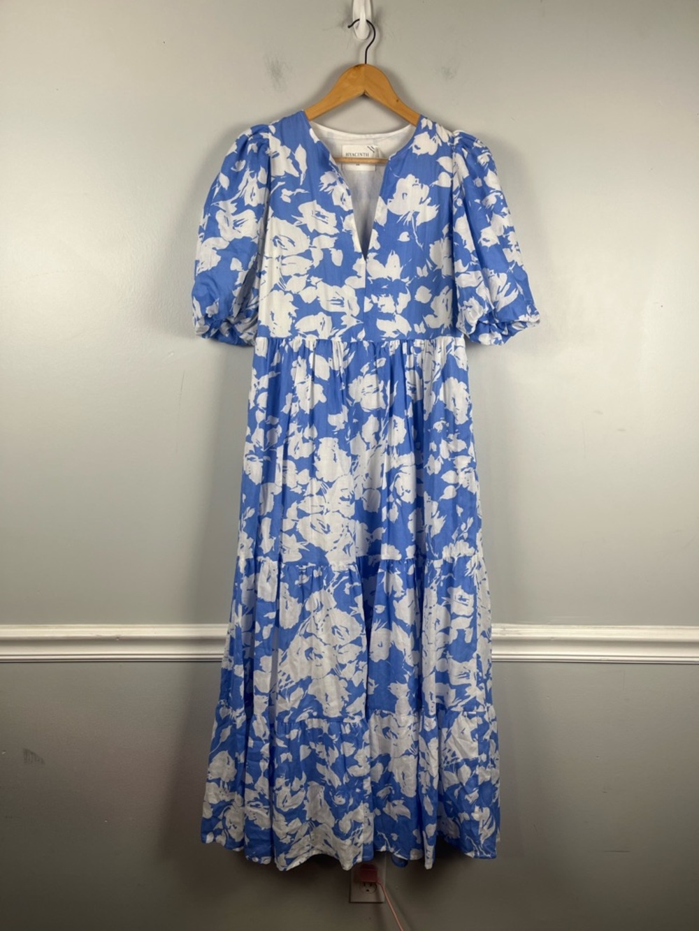 HYACINTH HOUSE Blue and White Floral Cisco Maxi Dress Size XXS - Picture 4 of 12